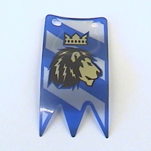 Flag with Lion with Crown Print (Blue)