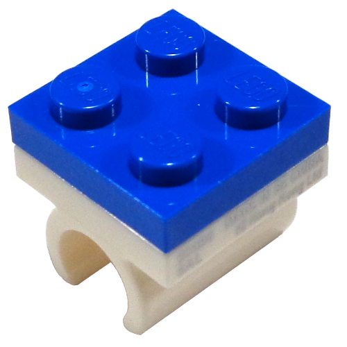 Pencil Topper, Integrated 2 x 2 Plate with White Clip (Blue)