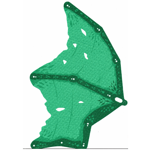 Wing, Large, Right with Dark Green Print (Bright Green)
