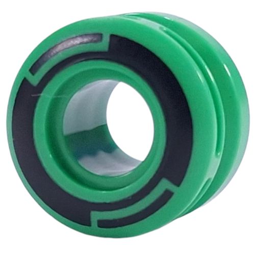 Wheel 11 x 8 with Center Groove, One Smooth Side with Black Circles Print (Bright Green)