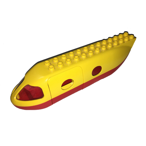 Duplo Airplane Fuselage with Red Bottom and Cargo Door (Yellow)