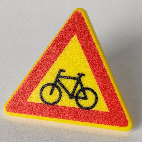 Road Sign Clip-on 2 x 2 Triangle with Bicycle Crossing Print (Yellow)