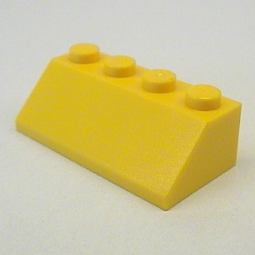Brick Sloped 45° 2 x 4 Smooth (Yellow)