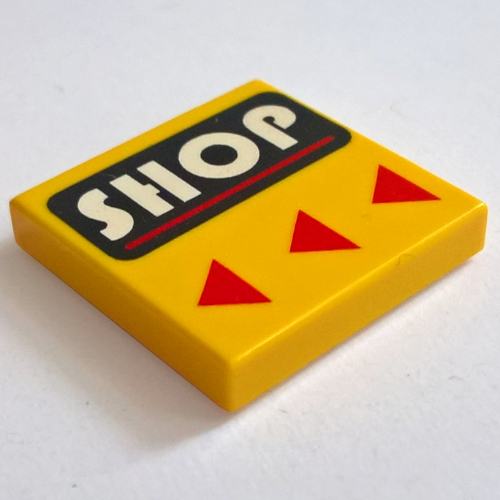 Tile 2 x 2 with Shop Print (Yellow)