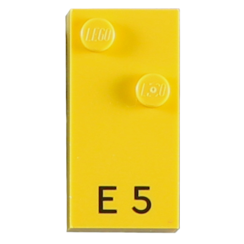 Braille Brick 2 x 4 with 2 Studs ⠑ and 'E 5' Print (Yellow)