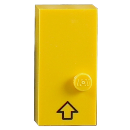 Braille Brick 2 x 4 with 1 Stud ⠠ and Up Arrow Print (Yellow)