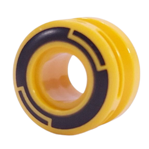 Wheel 11 x 8 with Center Groove, One Smooth Side with Black Circles Print (Yellow)