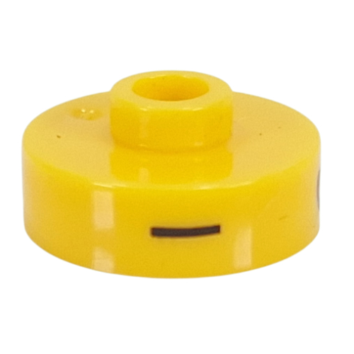Pen Bead, Round Short, Flat Edge with 'I', 'C', 'T' Print (Yellow)