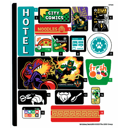 Sticker Sheet 1 for Set 60380-1 (White)