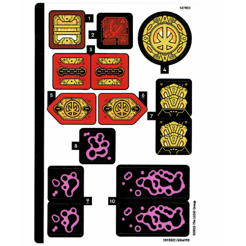 Sticker Sheet for Set 71846-1 (White)