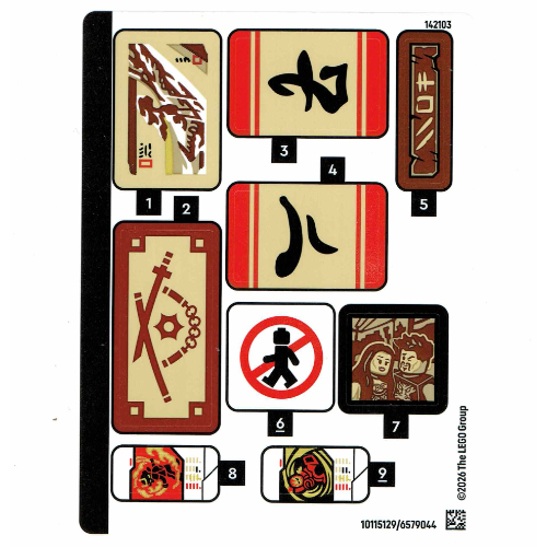 Sticker Sheet for Set 71858-1 (White)