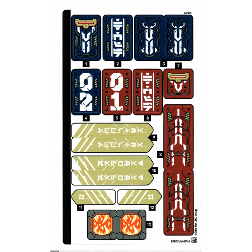 Sticker Sheet for Set 71870-1 (White)