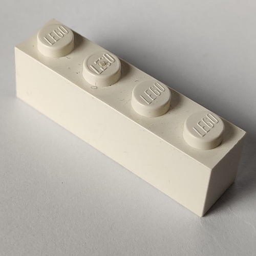 Brick 1 x 4 with Bottom Tubes, Lowered Center Cross Support (White)