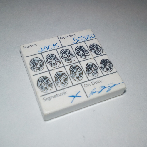 Tile 2 x 2 with Fingerprints File Jack Print (White)