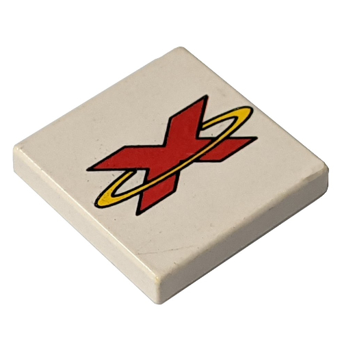 Tile 2 x 2 with Red X, Extreme Team Print (White)