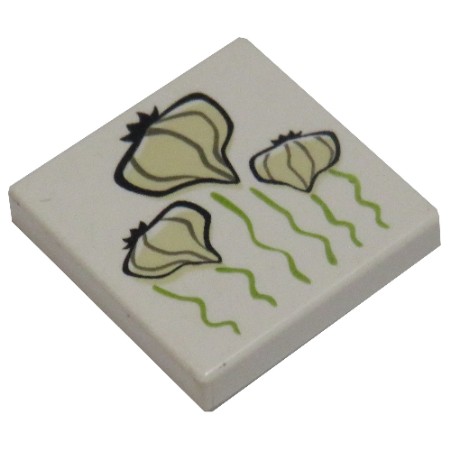 Tile 2 x 2 with Garlic Print (White)