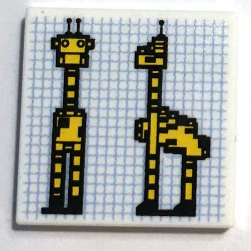 Tile 2 x 2 with Giraffes Print (White)