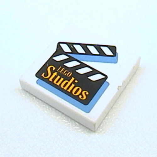 Tile 2 x 2 with 'Studios' on Clapper Print (White)