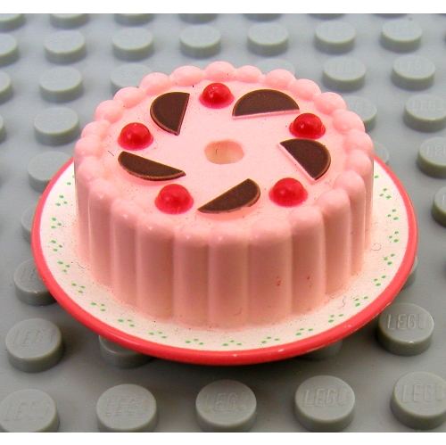 Scala, Food, Cake, Pink Frosting with Red Cherries and Chocolate Wedges Print (White)