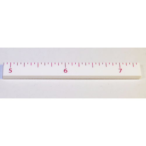 Tile 1 x 8 with Ruler INCH '5', '6', '7' Print (White)