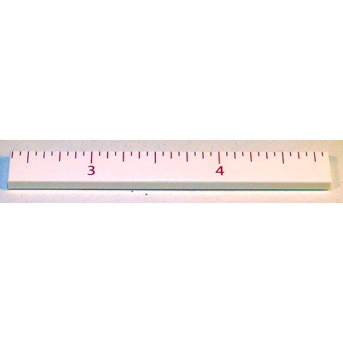 Tile 1 x 8 with Ruler INCH 3 - 4 Pattern (White)