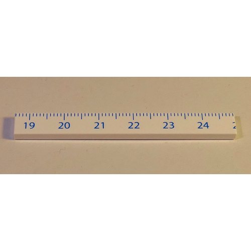 Tile 1 x 8 with Ruler CM 19 - 24 Pattern (White)