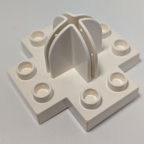 Duplo Plate 4 x 4 with 2 x 2 x 2 Dome Top and Cross Cut Slots (Dark Gray)