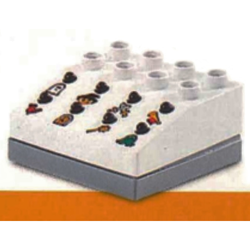 Duplo Sound Effects Brick with Dark Gray Base and Castle Sounds (White)