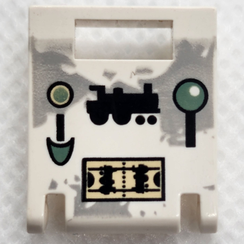 Box 2 x 2 x 2 Door with Slot and Locomotive Controls Print (White)