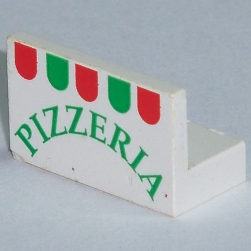 Panel 1 x 2 x 1 with Pizzeria Print (White)