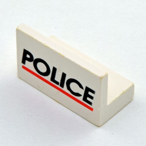 Panel 1 x 2 x 1 with 'POLICE' Red Line Print (White)