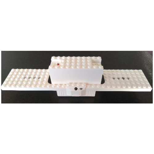 Battery Box / IR Receiver, Train Baseplate 9V RC Train 6 x 30 [Complete Assembly] (White)