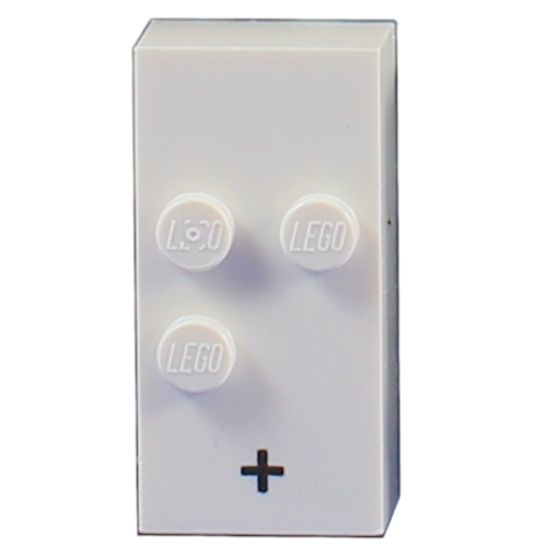 Braille Brick 2 x 4 with 3 Studs ⠖ and '+' Print (White)