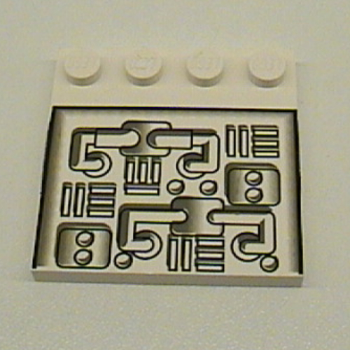 Plate Special 4 x 4, Studs on One Edge with Pipes Print (White)