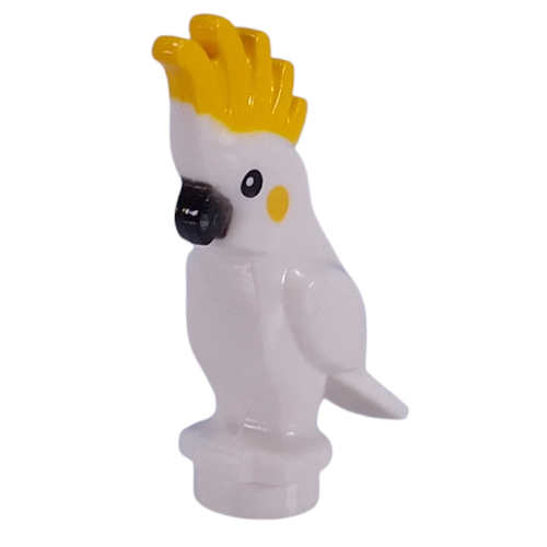 Animal, Bird, Cockatoo with Yellow Crest, Black Beak (White)