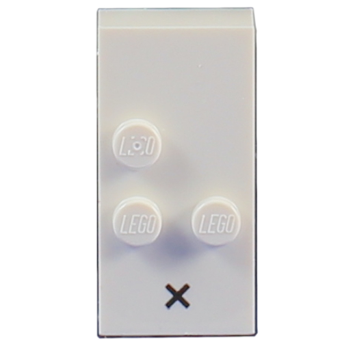 Braille Brick 2 x 4 with 3 Studs ⠦ and 'x' (Multiply) Print (White)