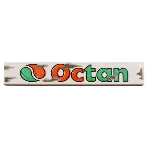 Tile 1 x 6 with Octan Text Print (White)