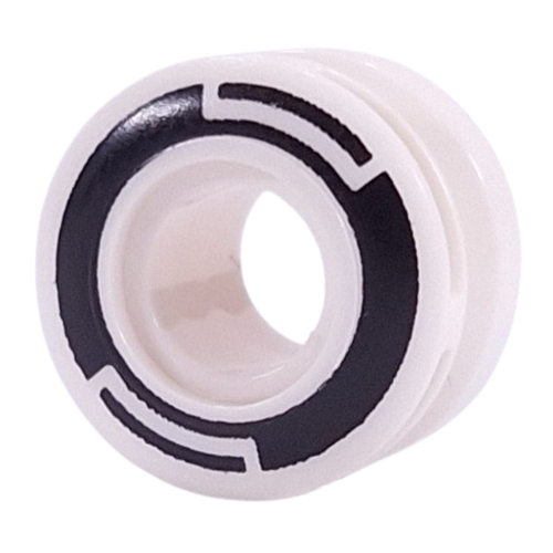 Wheel 11 x 8 with Center Groove, One Smooth Side with Black Circles Print (White)