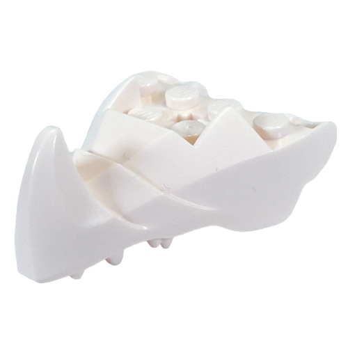 Creature Body Part, Dragon Head Lower Jaw with 6 Studs on Top, Spike, Teeth [Plain] (White)
