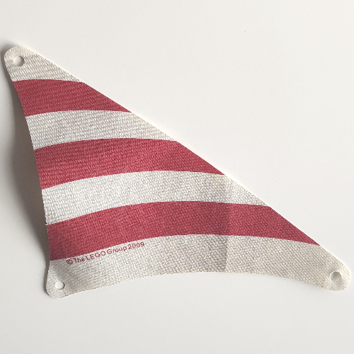 Sail, Triangular, 17 x 20 with Red Thick Stripes Print (White)
