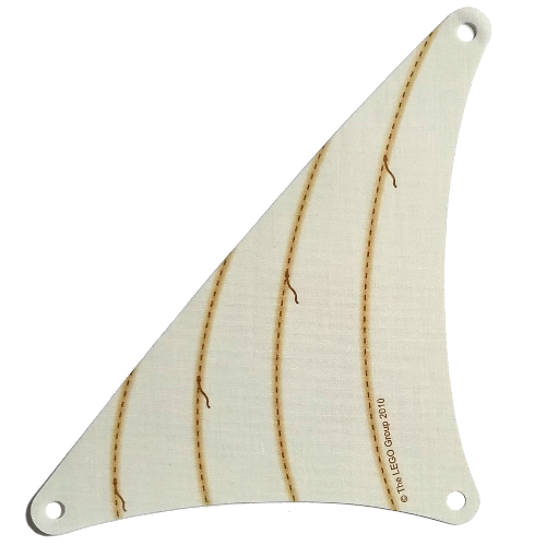 Sail, Triangular, 17 x 20 with Dark Tan Stitching Print (White)