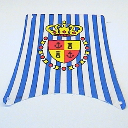 Sail, Main, with Blue Stripes and Crown Shield Print (White)