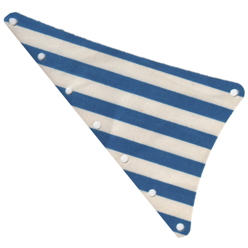 Sail, Triangular, 15 x 22 with Blue Thin Stripes Print (White)