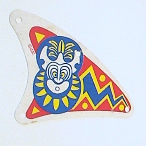 Sail, Triangular, Curved with Islander Print (White)