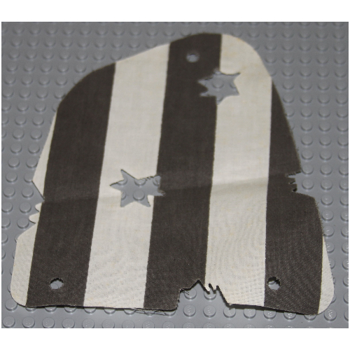 Sail, Tattered, Damage Cutouts, 3 with Dark Gray Stripes Print (White)