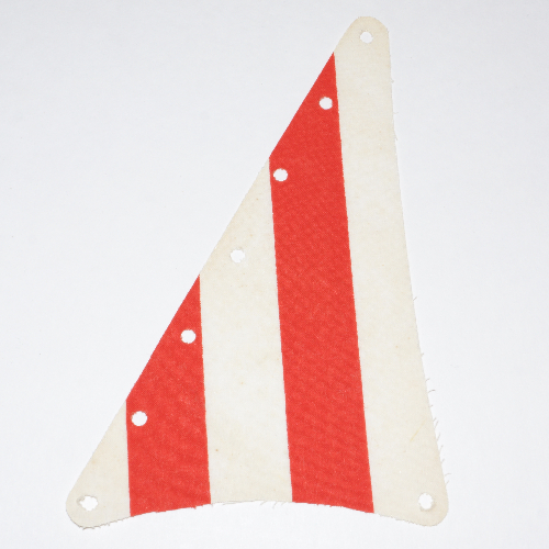Sail, Triangular, 15 x 22 with Red Thick Stripes Print (White)