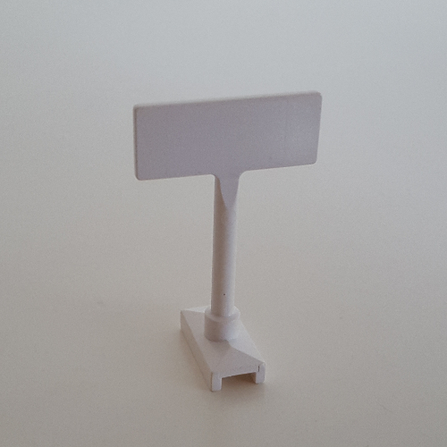Road Sign Rectangle, Round Pole (White)