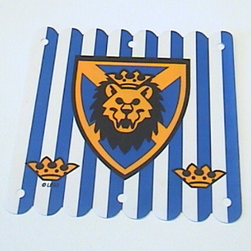 Banner, 16 x 16 with Blue Stripes and Lion Head Shield Print (White)