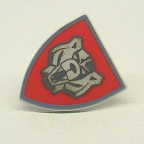 Shield Triangular with Red and Gold Santis Bear Print (Very Light Bluish Gray)