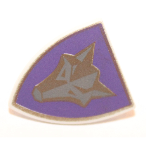 Shield Triangular with Purple and Gold Danju Wolf Print (Very Light Bluish Gray)